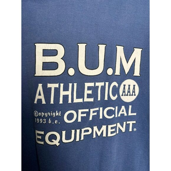B.U.M. Equipment Sweatshirt Women's size Medium Blue Vintage 90s Crewneck Sports - Picture 2 of 3